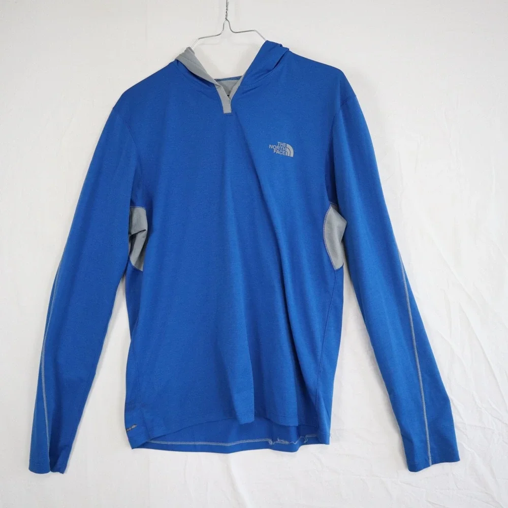 The North Face Hoodie Mens Small Flash Dry-XD Active‎ Pullover Blue Long Sleeve